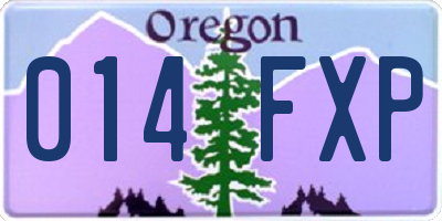 OR license plate 014FXP