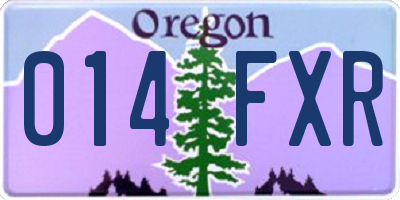 OR license plate 014FXR