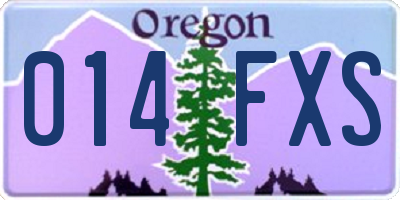 OR license plate 014FXS