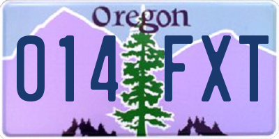 OR license plate 014FXT