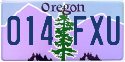 OR license plate 014FXU