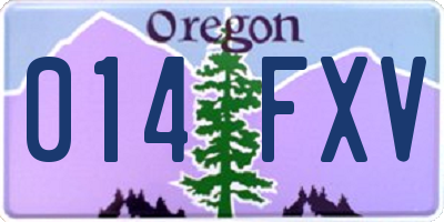OR license plate 014FXV