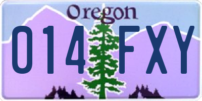 OR license plate 014FXY