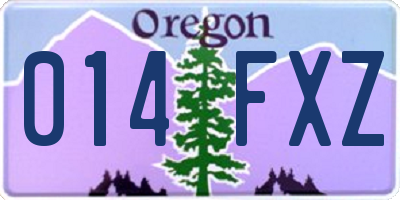 OR license plate 014FXZ