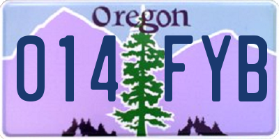 OR license plate 014FYB