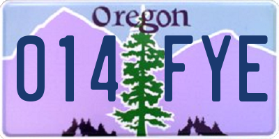 OR license plate 014FYE