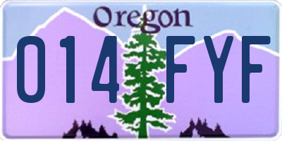 OR license plate 014FYF