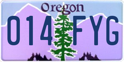 OR license plate 014FYG