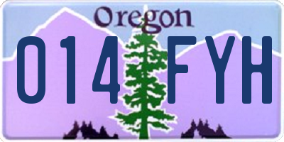 OR license plate 014FYH