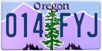 OR license plate 014FYJ