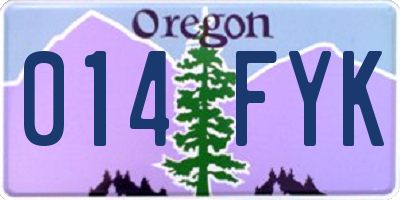 OR license plate 014FYK