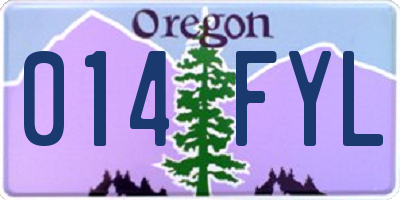 OR license plate 014FYL