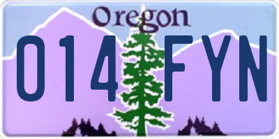 OR license plate 014FYN