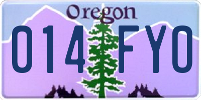 OR license plate 014FYO