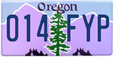 OR license plate 014FYP
