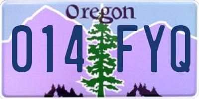 OR license plate 014FYQ