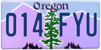 OR license plate 014FYU