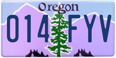 OR license plate 014FYV