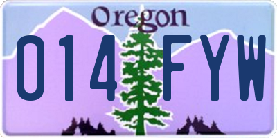 OR license plate 014FYW