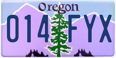 OR license plate 014FYX
