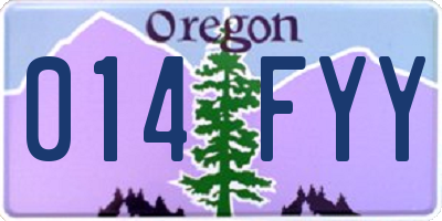 OR license plate 014FYY