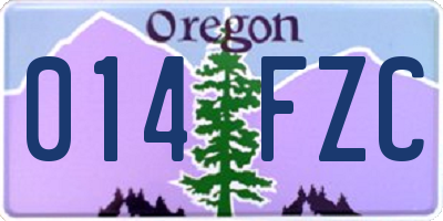 OR license plate 014FZC