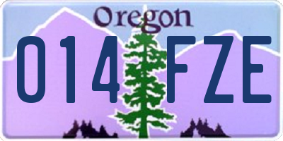 OR license plate 014FZE