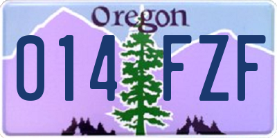 OR license plate 014FZF