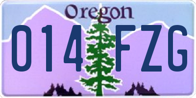 OR license plate 014FZG