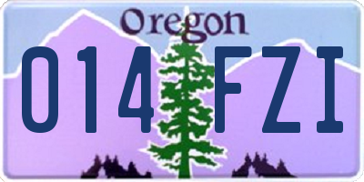 OR license plate 014FZI