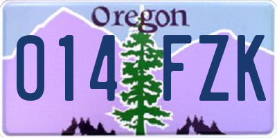 OR license plate 014FZK