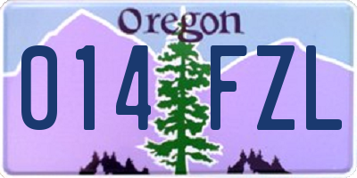 OR license plate 014FZL