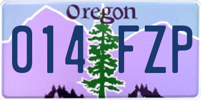 OR license plate 014FZP