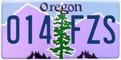 OR license plate 014FZS