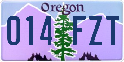OR license plate 014FZT