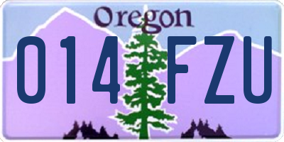 OR license plate 014FZU