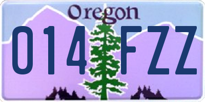 OR license plate 014FZZ