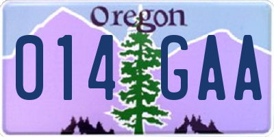 OR license plate 014GAA