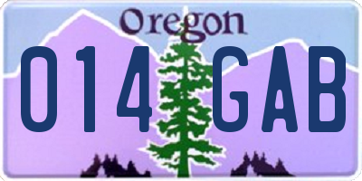OR license plate 014GAB