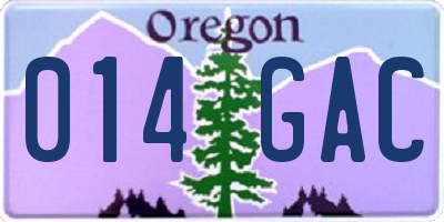 OR license plate 014GAC