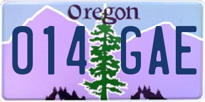 OR license plate 014GAE