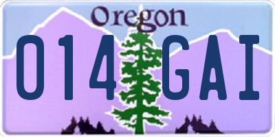 OR license plate 014GAI