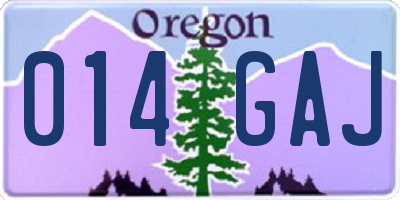 OR license plate 014GAJ