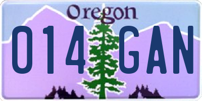 OR license plate 014GAN