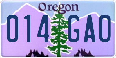 OR license plate 014GAO