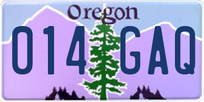 OR license plate 014GAQ
