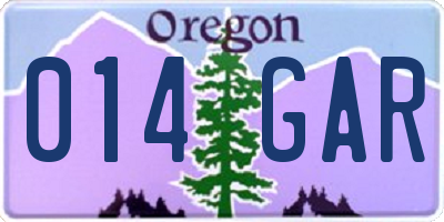OR license plate 014GAR