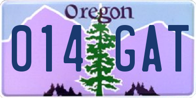 OR license plate 014GAT