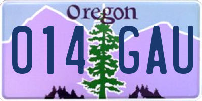 OR license plate 014GAU
