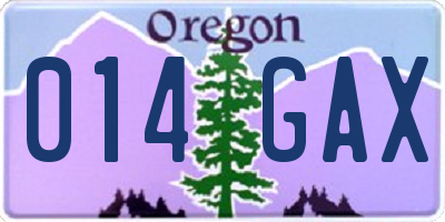 OR license plate 014GAX